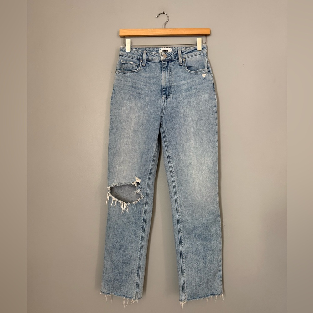 Paige Stella Distressed Straight Leg Jeans , Size 27